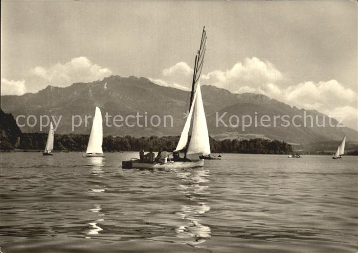 Segelboote Chiemsee Kampenwand