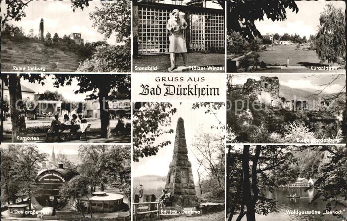 Bad Duerkheim Ruine Limburg Standbild Pfaelzer Winzer Kuranlagen Kurgarten Gross