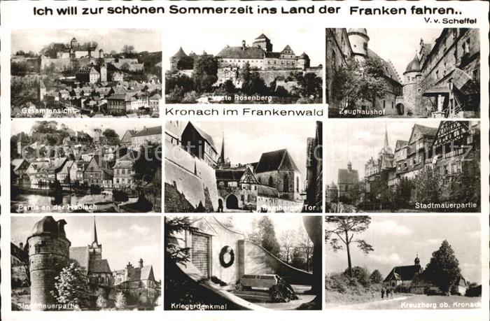 Kronach Oberfranken Total Veste Rosenberg Zeughaushof Partie an der Hasslach Bam