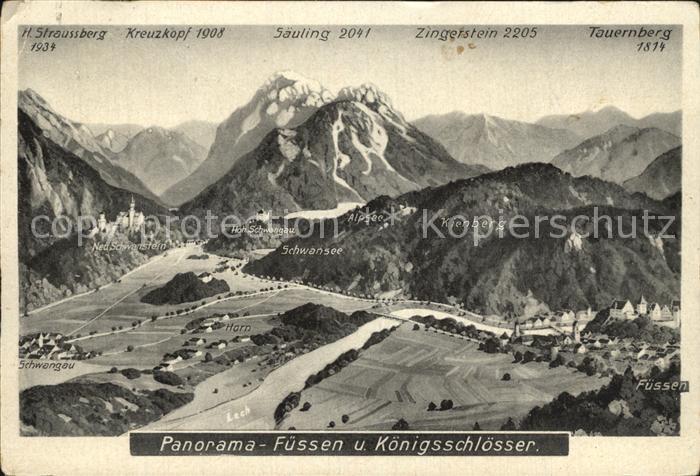 Fuessen Allgaeu Panoramakarte
