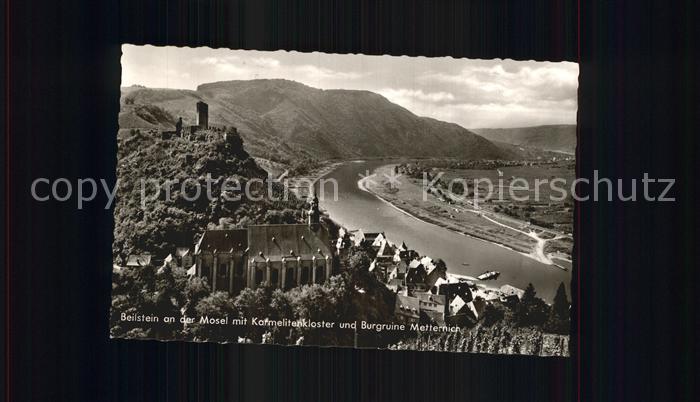 Beilstein Mosel mit Karmeliterkloster und Burgruine Metternich