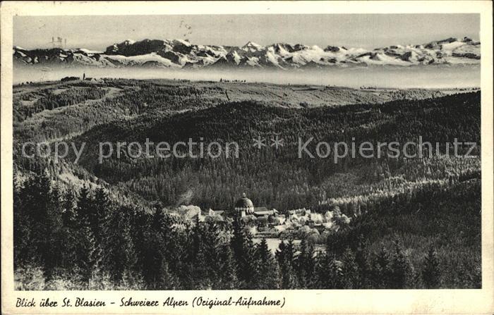 St Blasien Panorama mit Schweizer Alpen