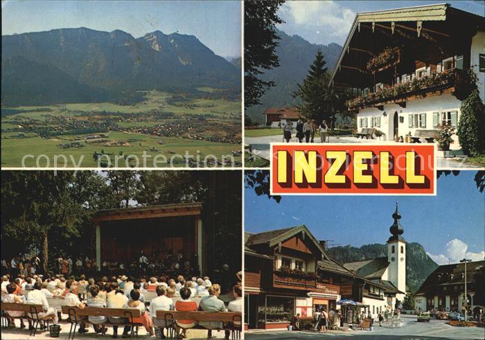 Inzell Traunstein Bayern Total Gasthof Kurkonzert Dorfpartie Kirche