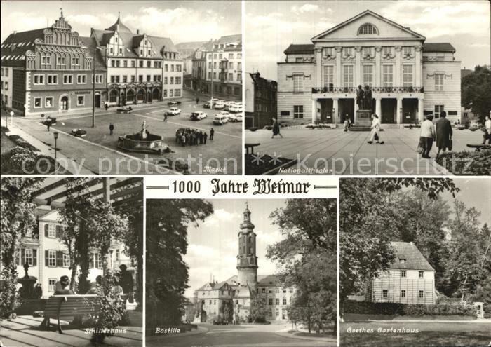 Weimar Thueringen Markt Nationaltheater Schillerhaus Bastille Goethes Gartenhaus