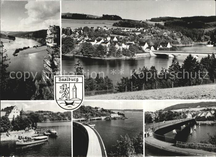 Saalburg Saale Stausee der Saaletalsperre Staumauer