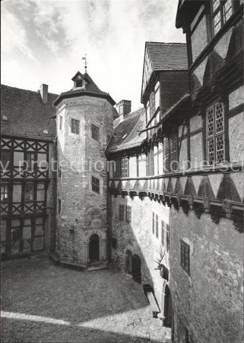 Falkenstein Harz Burg Falkenstein Burghof mit gr Treppenturm