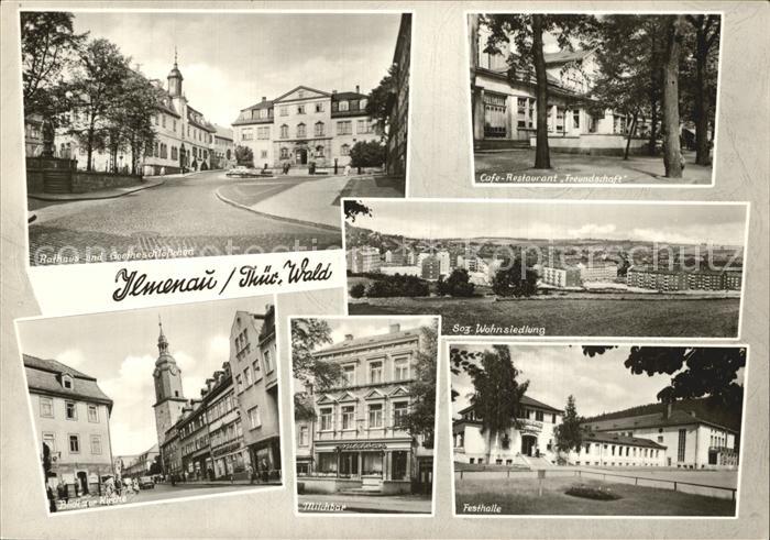 Ilmenau Thueringen Rathaus und Goetheschloesschen Cafe Freundschaft Wohnsiedlung