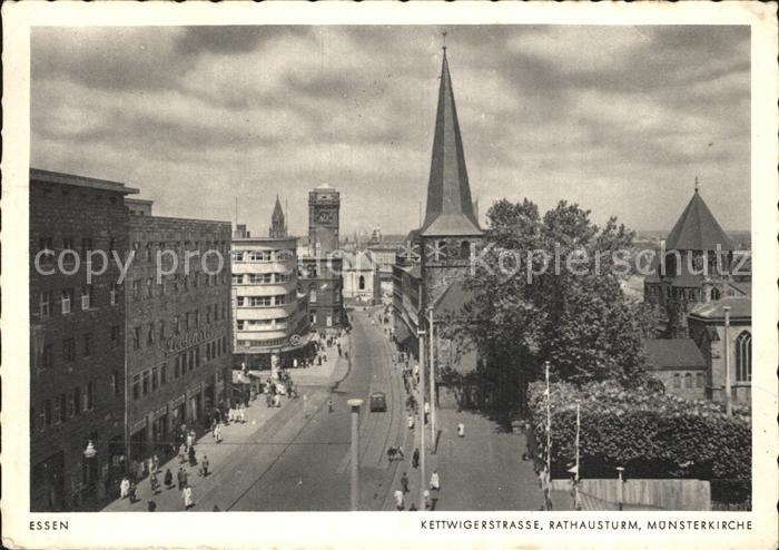 Essen Ruhr Kettwigerstr Rathausturm Muensterkirche