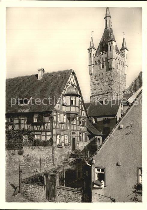 Bad Wimpfen Alt Buergermeister Haus und Blauer Turm