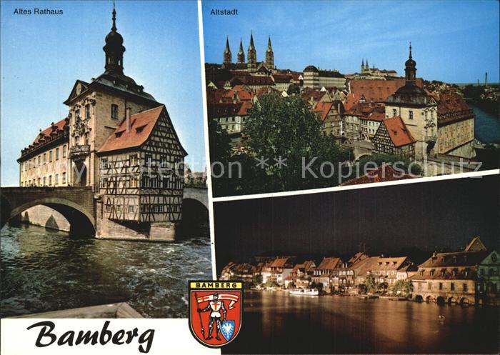 Bamberg Altes Rathaus Altstadt Nachtaufnahme