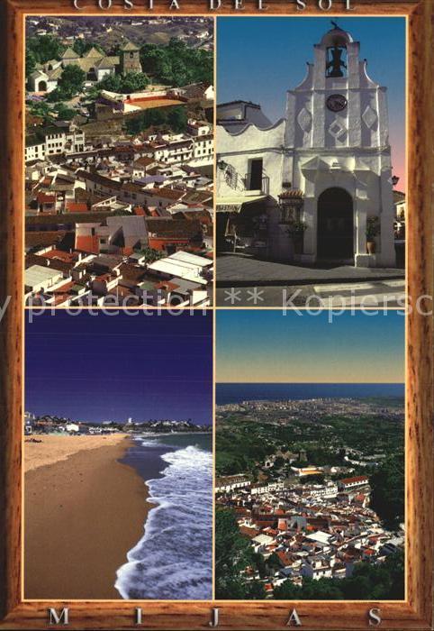 Mijas Teilansicht Kirche Strand Fliegeraufnahme