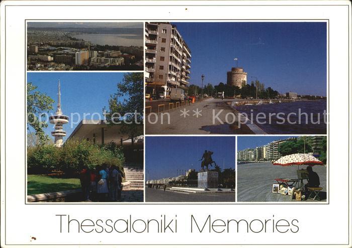 Thessaloniki City Panorama White Tower Arch Museum Alexanders Statue The Quay