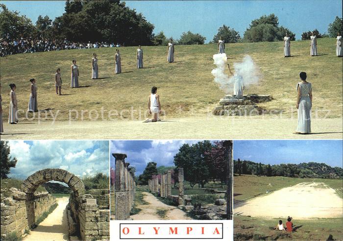 Olympia Griechenland Zeremonie Olymp Feuer Tempelruinen