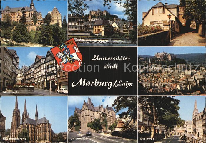 Marburg Lahn Marktplatz Steinweg Elisabethkirche Schloss