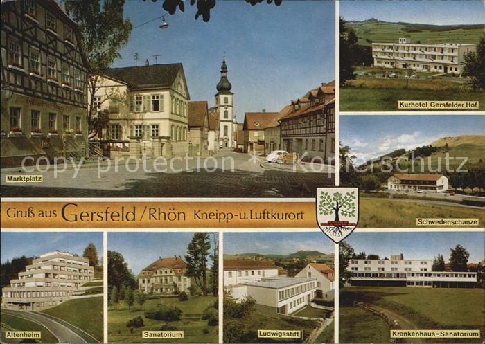 Gersfeld Rhoen Marktplatz Schwedenschanze Sanatorium Kneipp Luftkurort