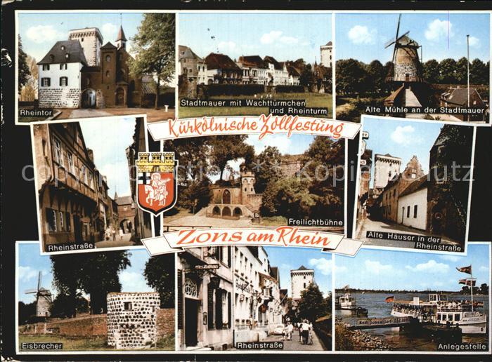 Zons Rhein NRW Kurkoelnische Zollfestung Rheintor Eisbrecher Alte Haeuse