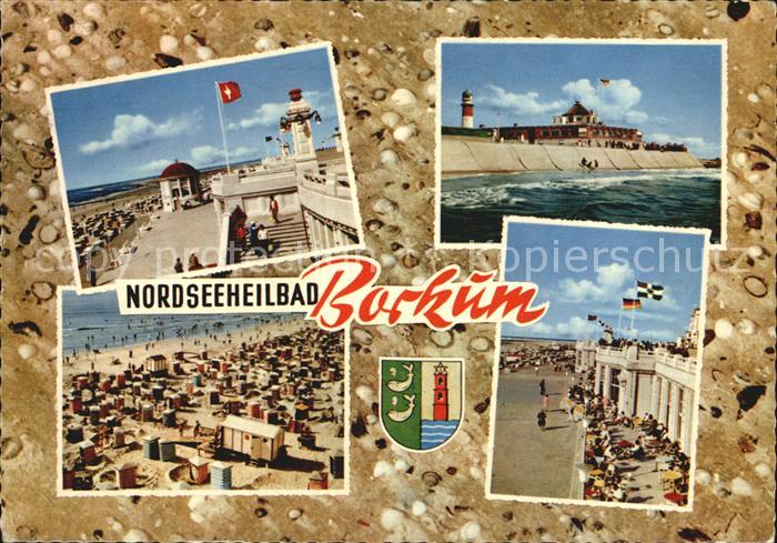 BORKUM Nordseebad Niedersachsen Leuchtturm Strand Hafen