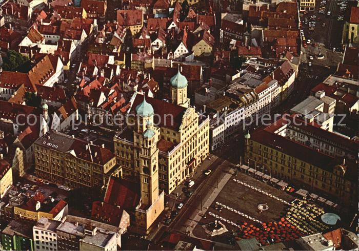 Augsburg Blick auf Rathaus Perlachtum