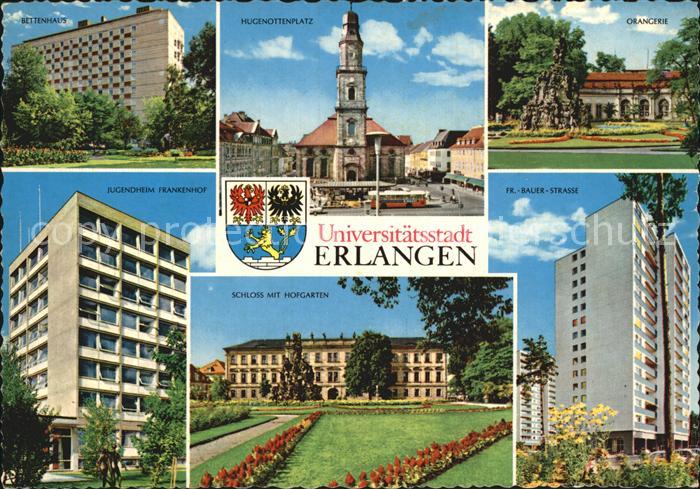 ERLANGEN Bayern Universitaetsstadt Hugenottenplatz Bettenhaus Orangerie Schloss