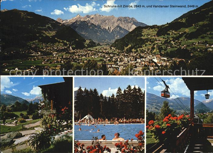 Schruns Vorarlberg Montafon Zimba Vandanser Steinwand Schwimmbad Seilbahn