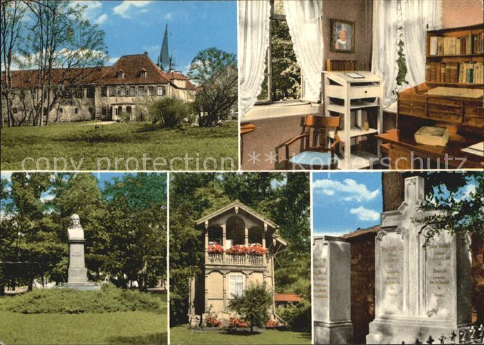 Coburg Bayern Neuses Friedrich Rueckert Museum Dichterzimmer Denkmal Grabstein