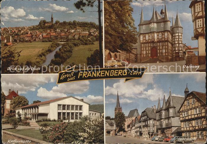 Frankenberg Eder Rathaus Kulturhalle Obermarkt Blick auf Stadt