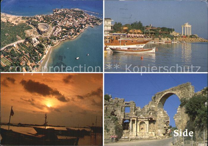 Side Antalya Theater Vespasiantor Apollontempel Abendstimmung Luftbild