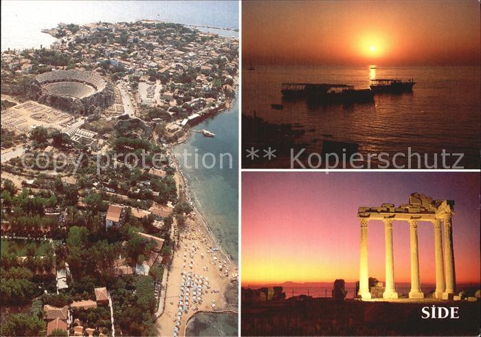 Side Antalya Theater Luftild Apollontempel Abendstimmung Hafen