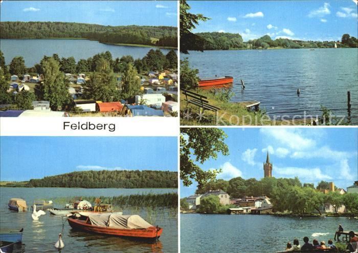 Feldberg Mecklenburg Campingplatz Badestelle Kirchturm
