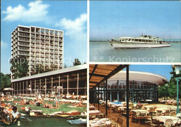 Balaton Plattensee Hotel Personenschiff Terrasse