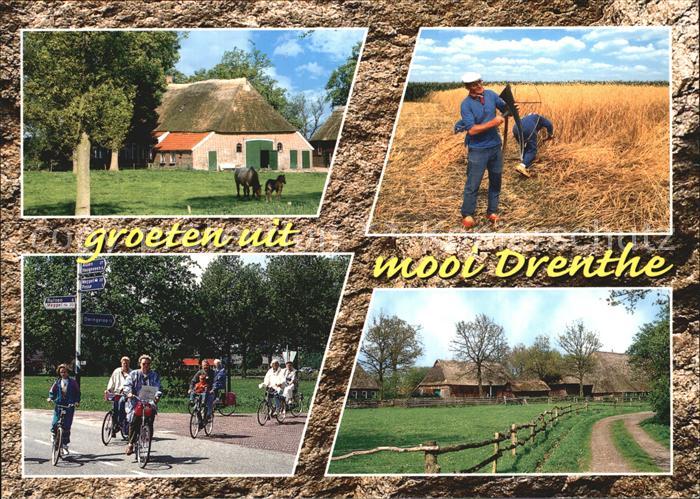 Drenthe Radfahrer Bauernhof