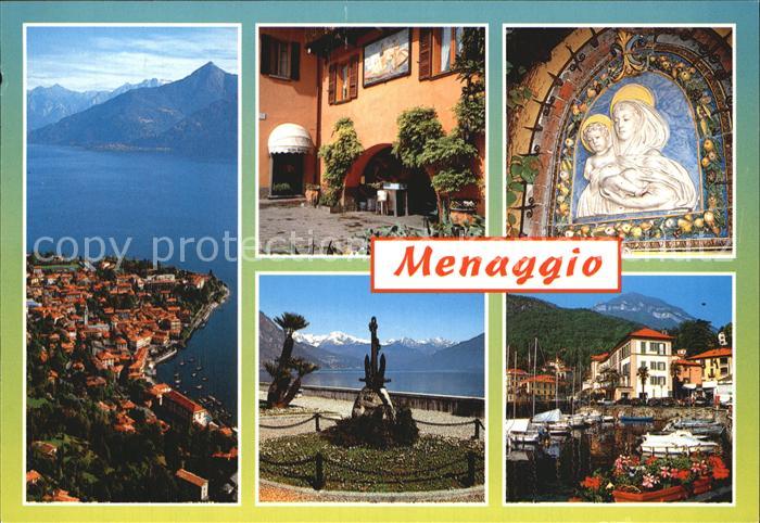 Menaggio Lago di Como Fliegeraufnahme Park Hafen