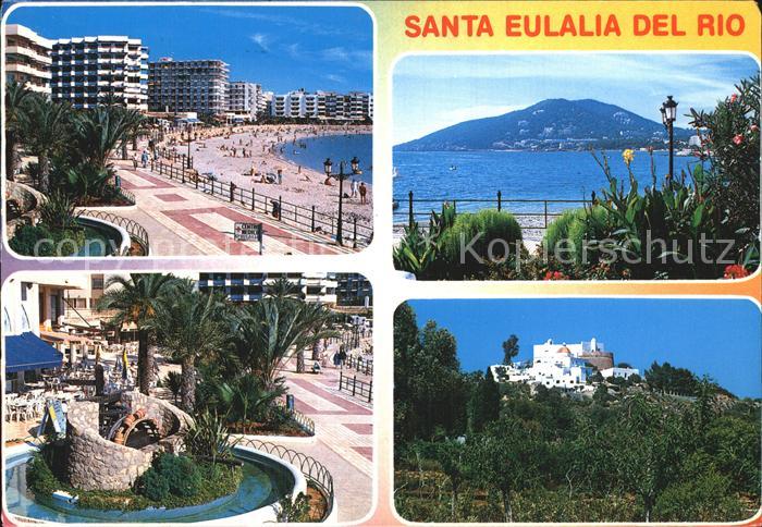 Santa Eulalia del Rio Promenade Brunnen Burg