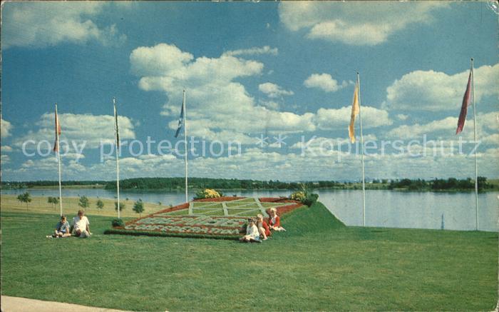 Cornwall Ontario Centennial Floral Designs and Flags Park St Lawrence River