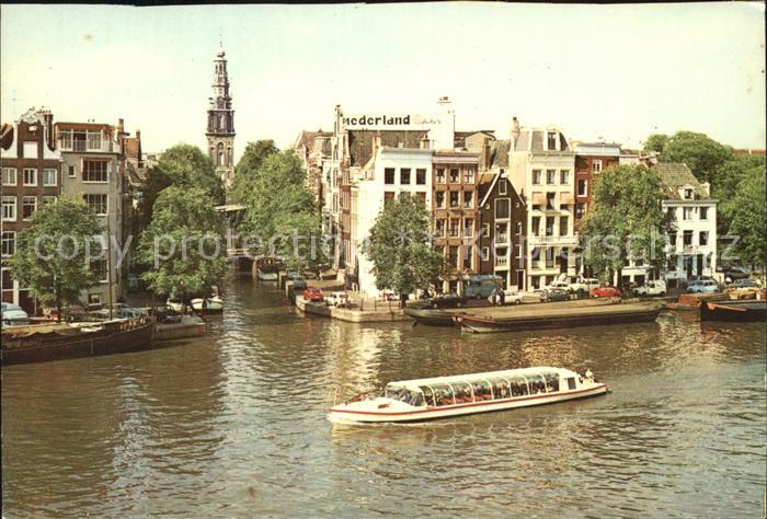 Amsterdam Niederlande Amstel Zuiderkerk Kirche Ausflugsboot