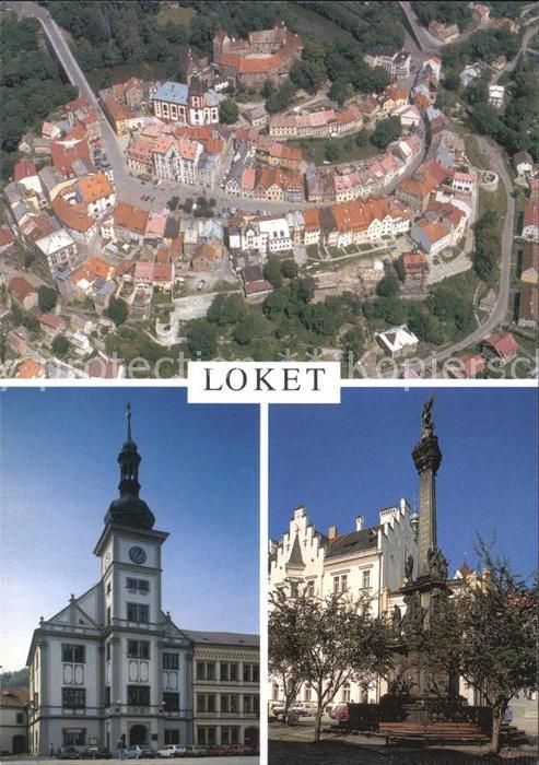 Loket Elbogen Fliegeraufnahme Rathaus Dreifaltigkeitssaeule