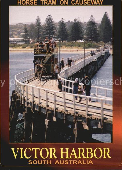 Victor Harbor Horse Tram on Causeway to Granite Island