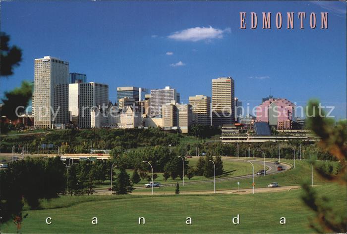 Edmonton Alberta Lush park land North Saskatchewan River Valley Skyscraper