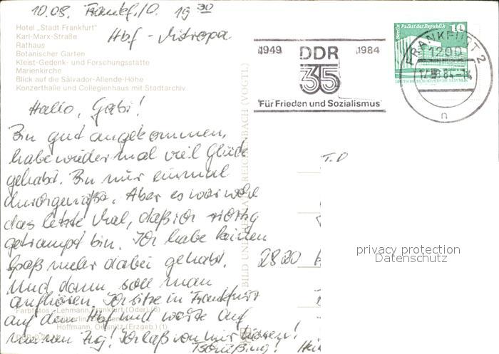 Frankfurt Oder Hotel Stadt Frankfurt Karl Marx Strasse Rathaus Botanischer Garte – Bild 2