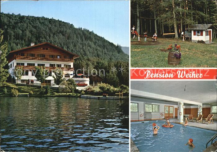 Kiens Suedtirol Pension Weiher Hallenschwimmbad Kinderspielplatz