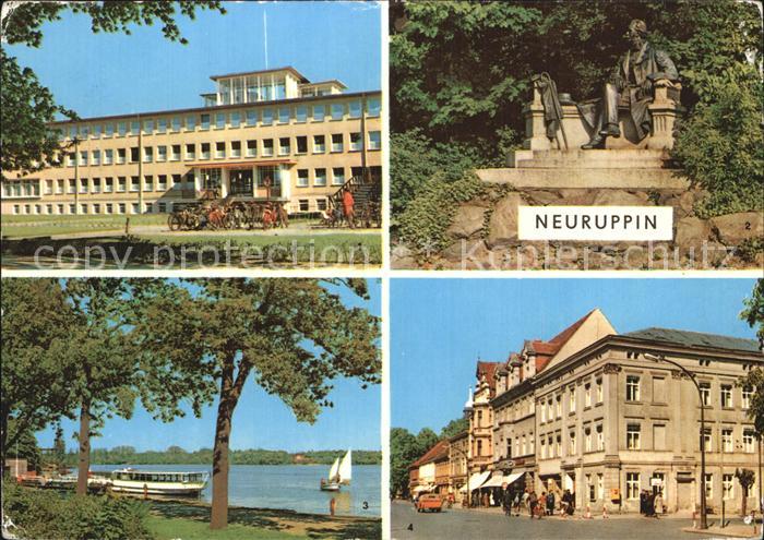 Neuruppin Poliklinik Fontane Denkmal Dampferanlegestelle Karl Marx Strasse