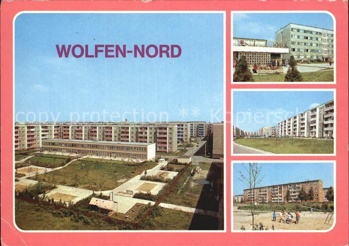 Wolfen Bitterfeld  Strasse der Jugend Kaufhalle Altersheim Ring der Bauarbeiter
