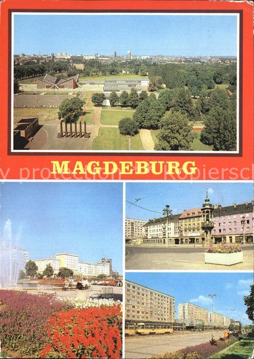 MAGDEBURG  CITY Blick vom Aussichtsturm im Kulturpark Rotehorn Wilhelm Pieck All
