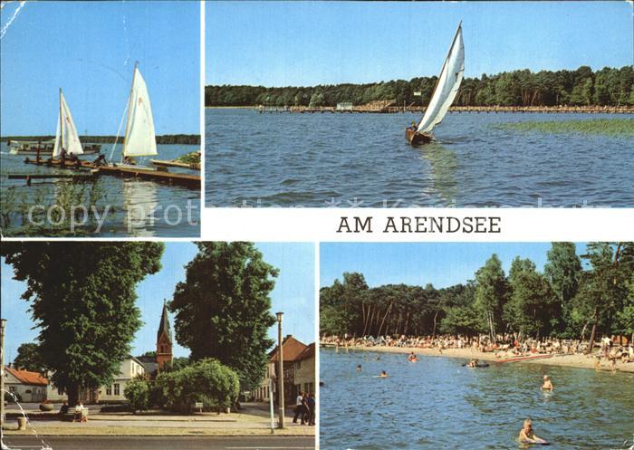 Arendsee Altmark Platz an der Kirche Badestrand Segeln