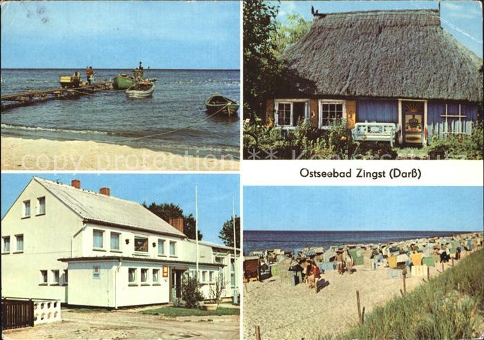 Zingst Ostseebad Fischerstrand Rohrdachkate FDGB Erholungsheim Strand