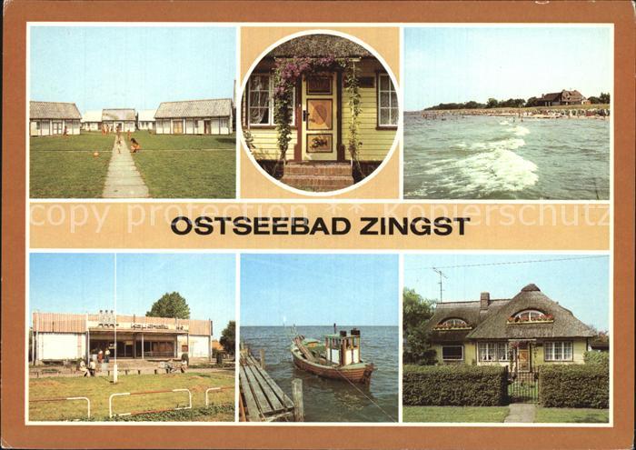 Zingst Ostseebad Bungalowdorf Bemalte Tuer Strand Kaufhalle Fischerboot Rohrdach