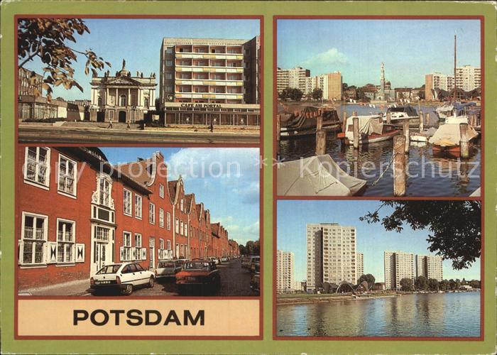 Potsdam Blick zum Portal Hollaendisches Viertel Bootshafen Havelbucht Wohngebiet