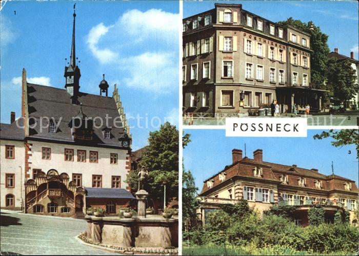 Poessneck Rathaus Posthirsch Hotel Erholungsheim Semmelweis