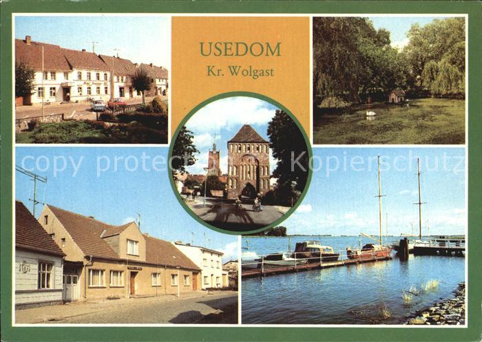 Usedom Mecklenburg-Vorpommern Markt Park Klubhaus Anklamer Tor Hafen