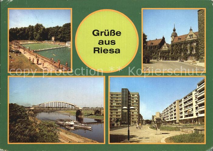 Riesa Sachsen Freibad Rathaus Anlegestelle Weisse Flotte Strasse der Deutsch Sow